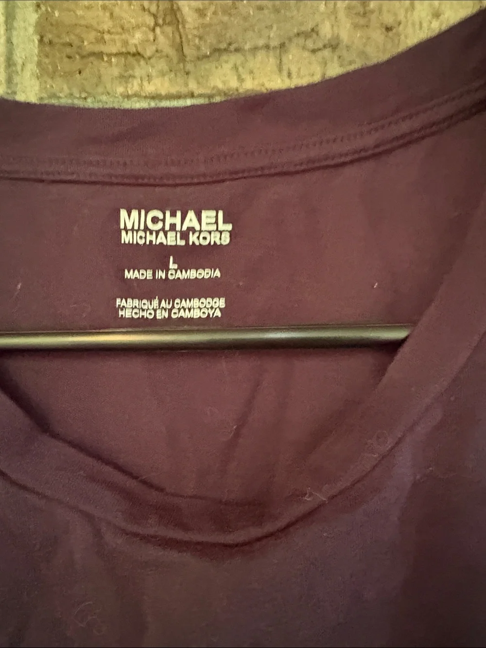 Michael Kors Navy Short Sleeve Tee with White Studded MK Logo